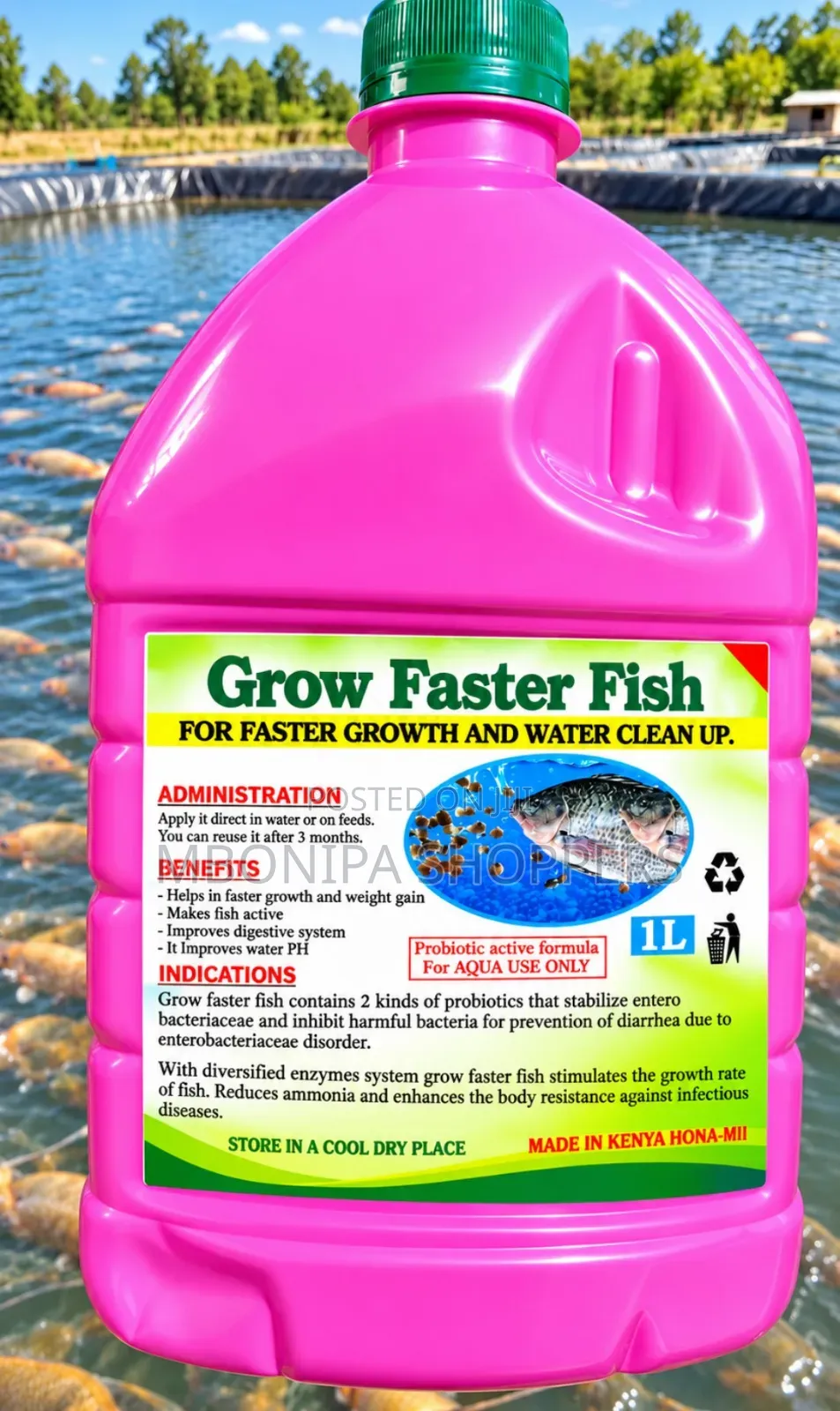 Grow Faster Fish Probiotic – 1L Aqua Fish Growth Water Cleaner