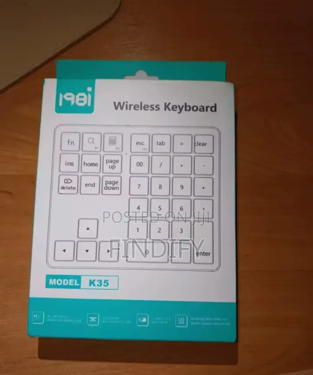 34keys Bluetooth Wireless Laptop Numeric Keypad Red