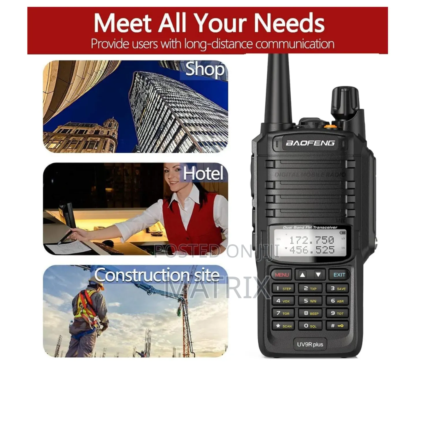 2pcs Baofeng UV9R Plus Radio Call Walkie-Talkie