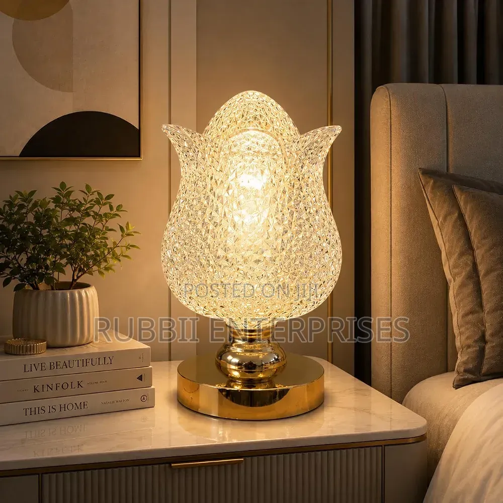 Rechargeable Crystal Tulip LED Table Lamp