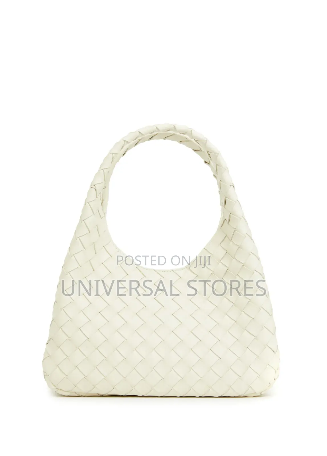 Off-White Woven Faux-Leather Handbag