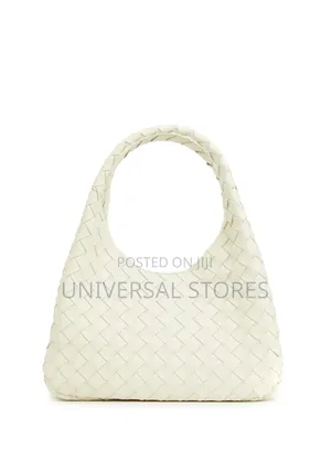 Off-White Woven Faux-Leather Handbag