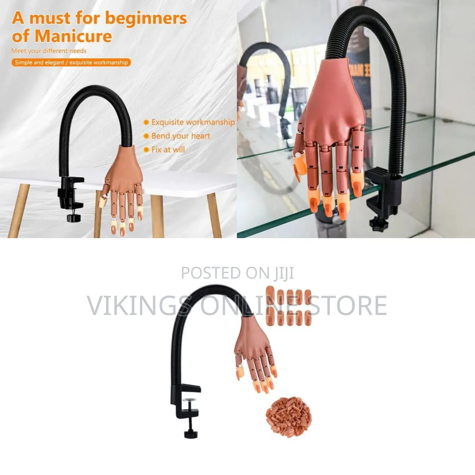 Flexible Nail Manicure and Pedicure Practice Hand Used for Training
