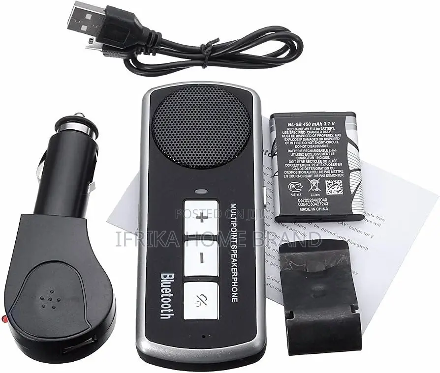 Wireless Bluetooth Car Kit Handsfree Speaker Phone Visor Clip