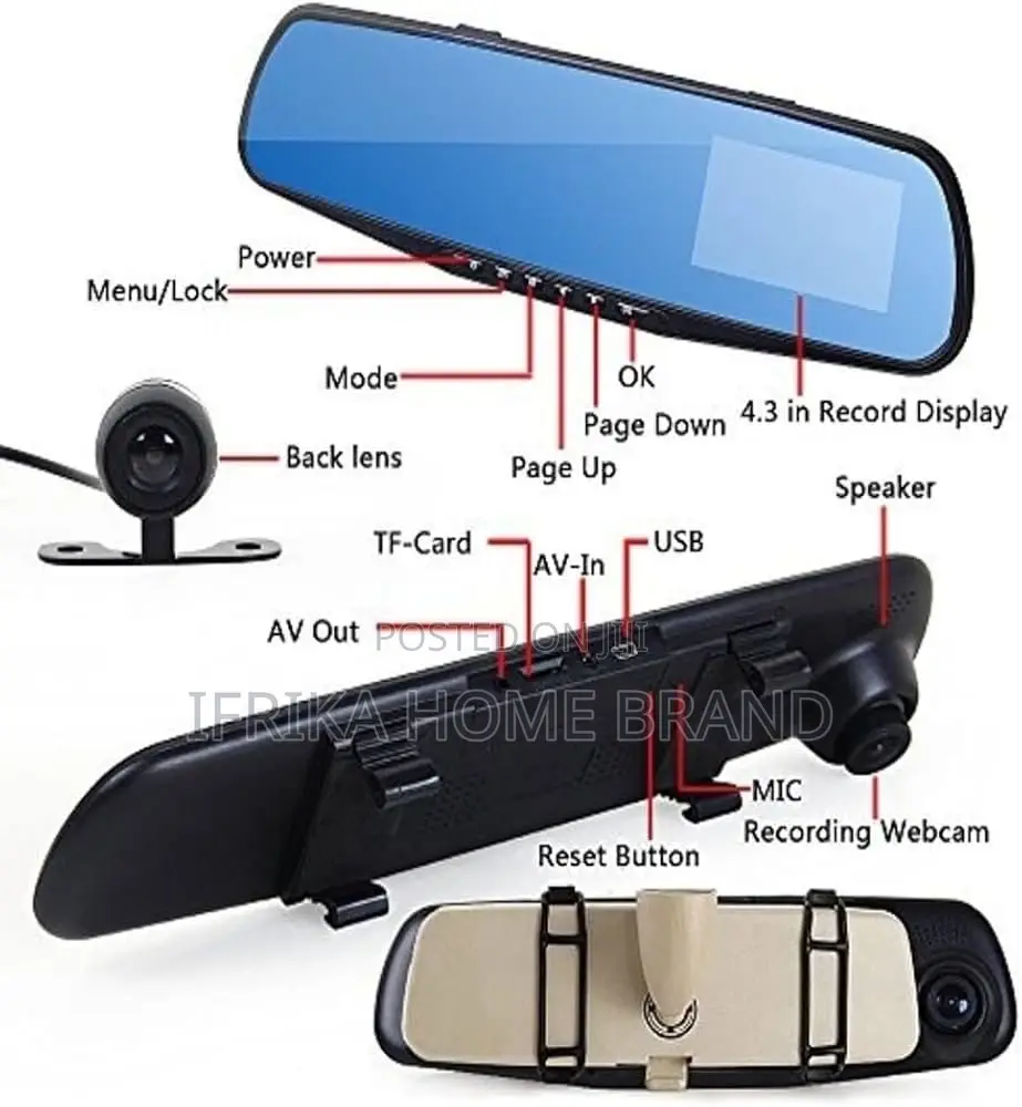 1080P Dual Dashboard Camera Front Rear View Camera HD Video Recorder