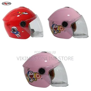 Colorful Children's Half-Face Motorcycle Helmets Cartoon Graphics
