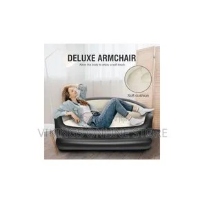 Portable, Double-Seater Inflatable Sofa With a Soft Flocked Surface