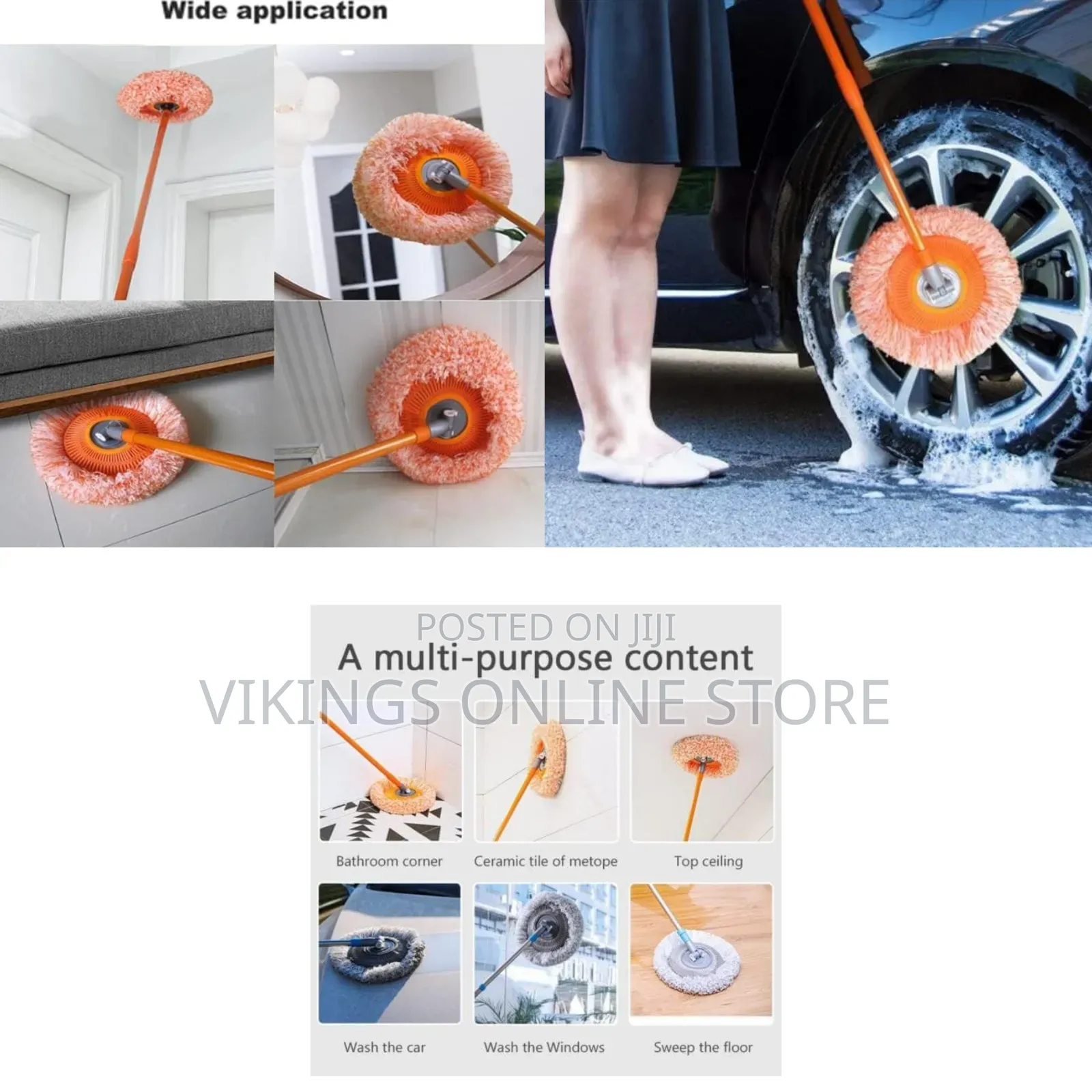 360° Rotatable Adjustable Cleaning Mop, Extendable Wall Cleaning Mop