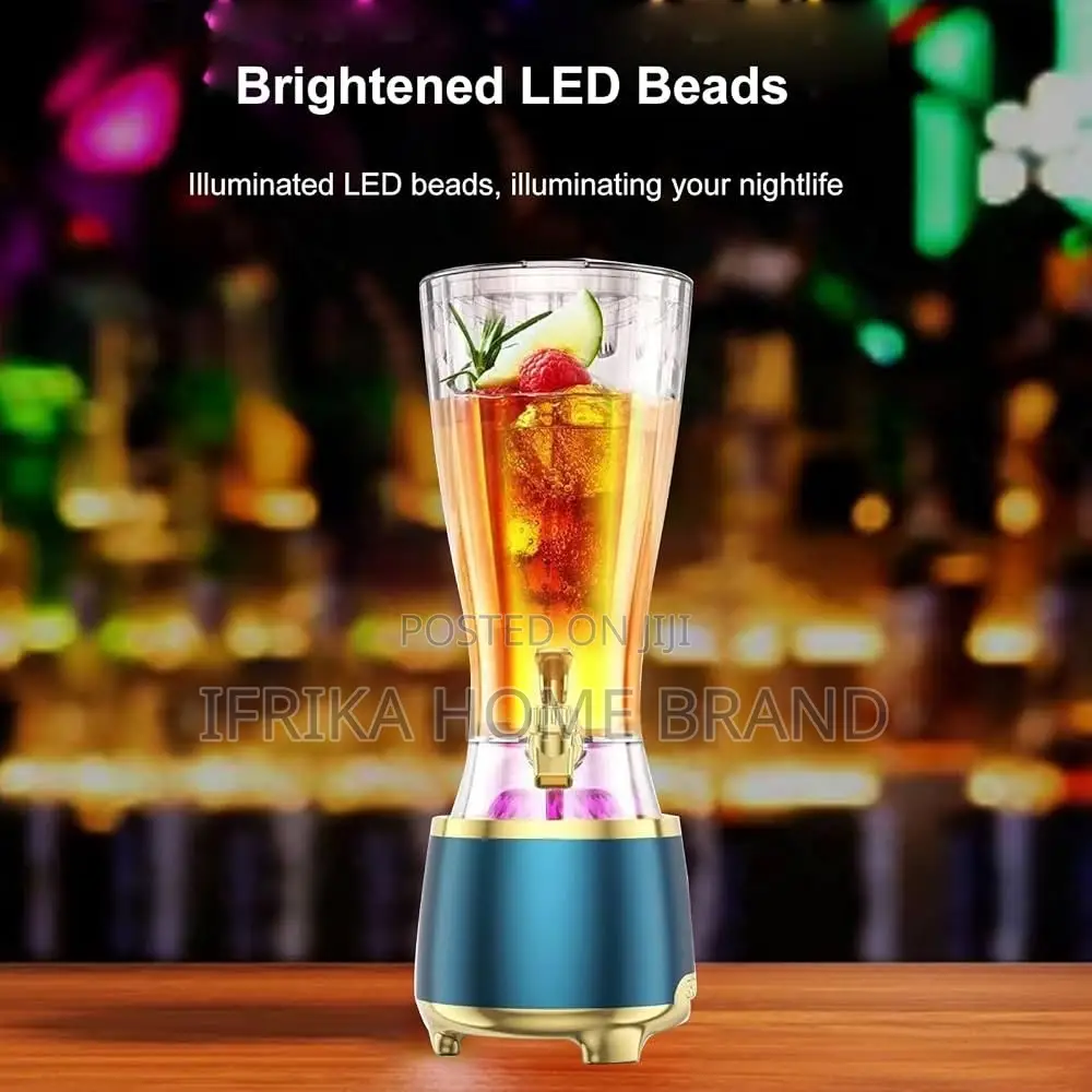 2.5L Beverage Dispenser With Bluetooths Speaker, Proof Tap LED Lights