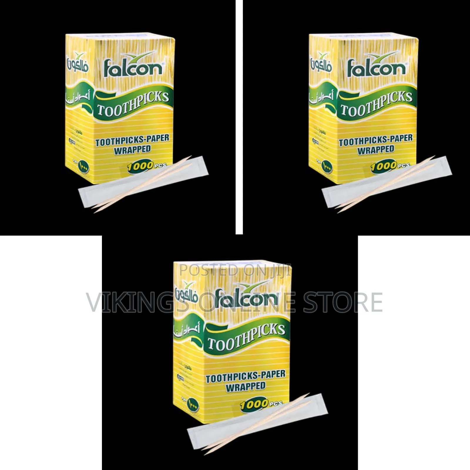 Falcon Paper-Wrapped Wooden Toothpicks 1000 Pieces