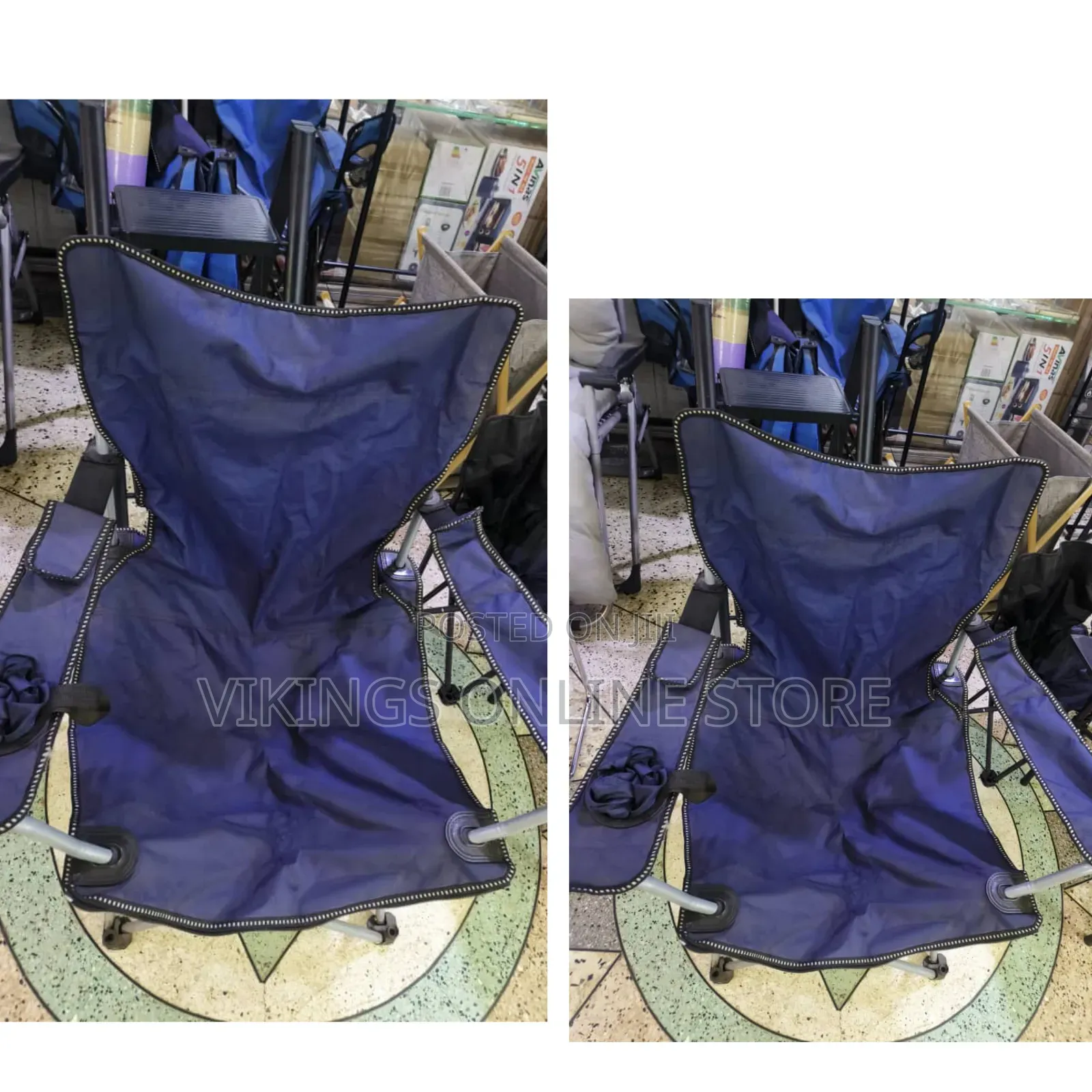 Foldable Outdoor Portable Camping Chair With a Steel Frame
