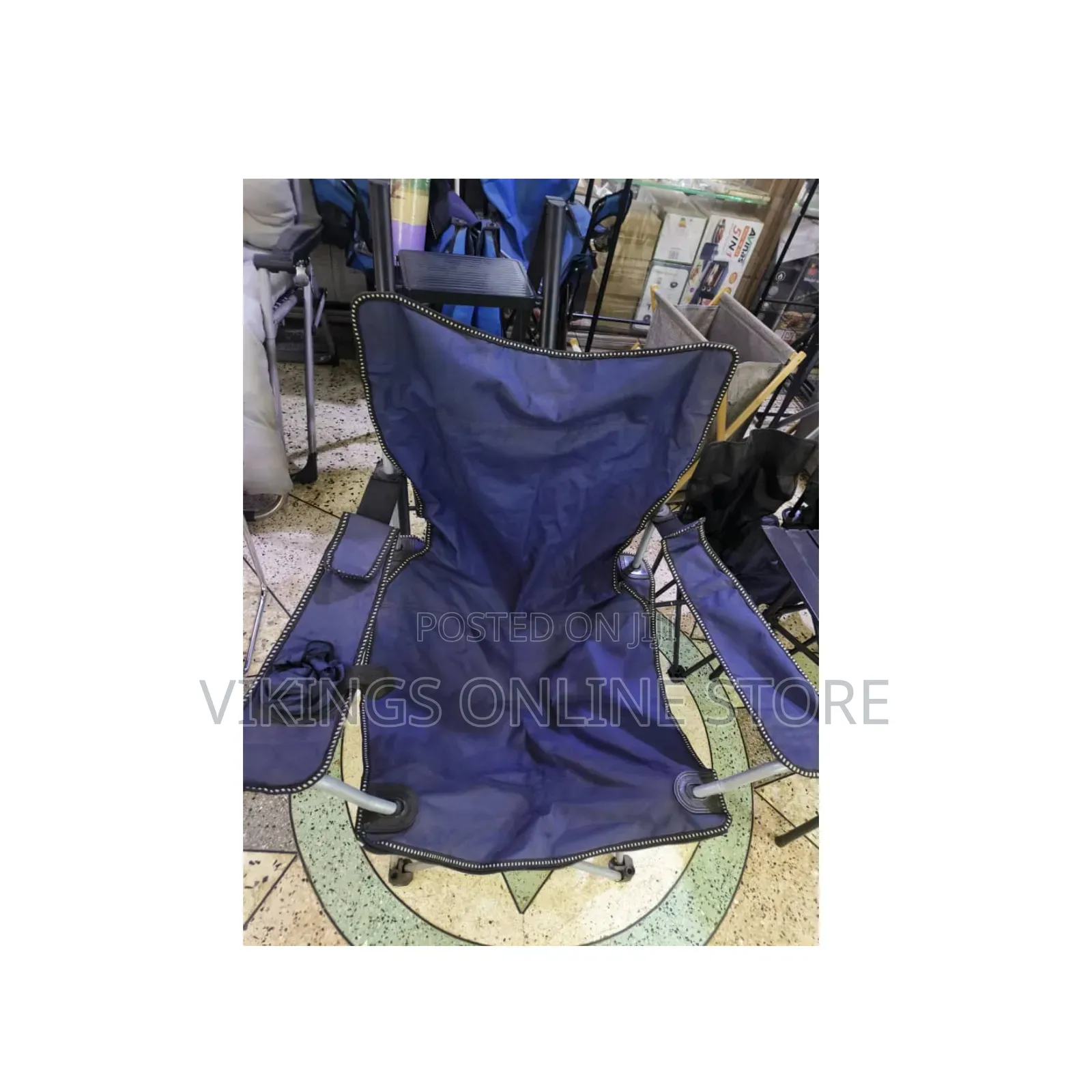 Foldable Outdoor Portable Camping Chair With a Steel Frame