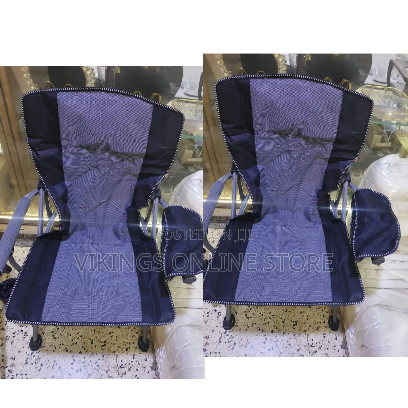 Portable Folding Camping Chair With a Built-in Cup Holder on the Side