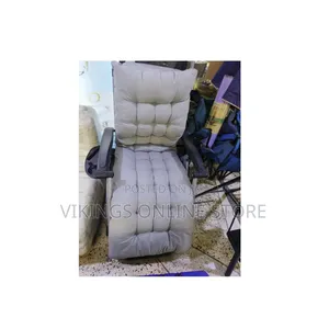 Foldable Zero Gravity Recliner, a Plush, Tufted Light Grey Cushion