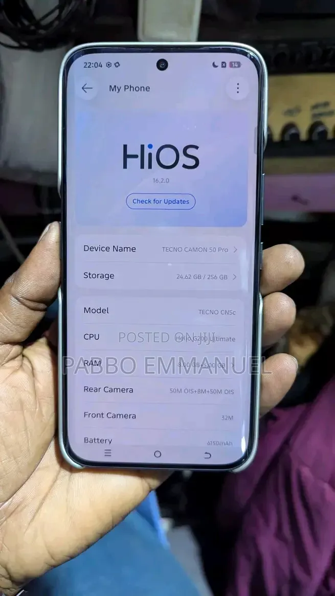 New Tecno Camon 50 Pro 256 GB Gold
