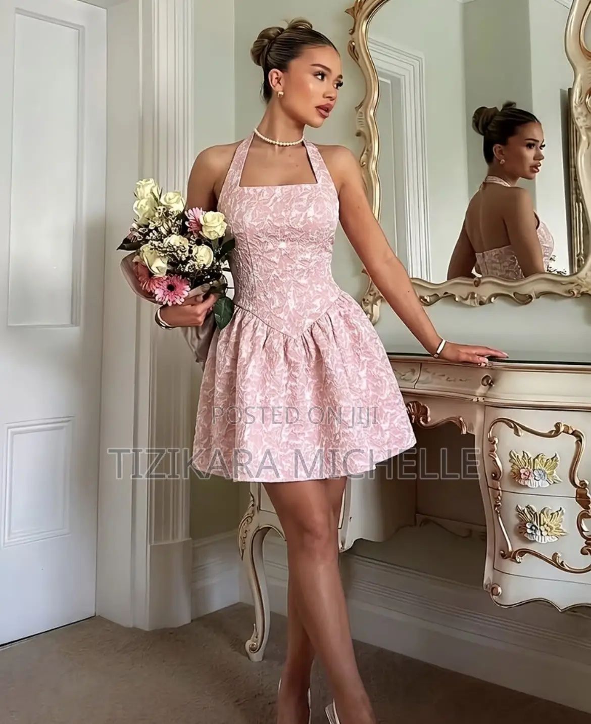 Floral Halter Mini Dress