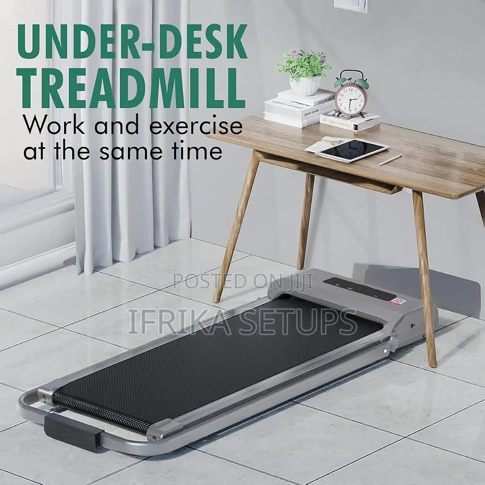 Flat-Profile Electric Walking Pad or Under-Desk Treadmill