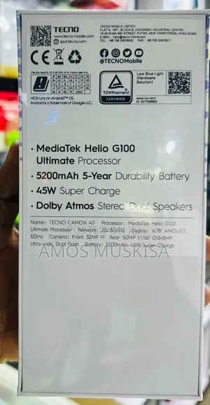 New Tecno Camon 40 256 GB Black