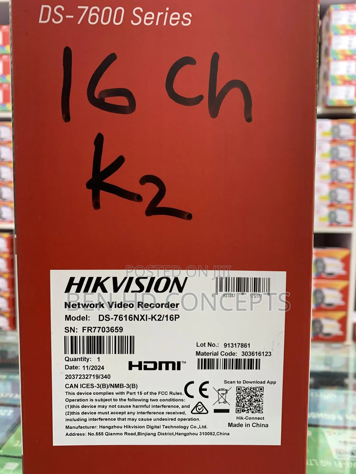 16 Channel NVR Hikvision Acusense