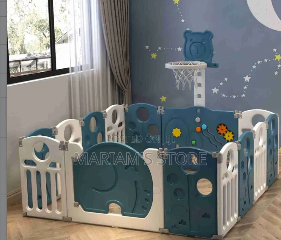 Kids Play Pen With Basket Ball Hooop