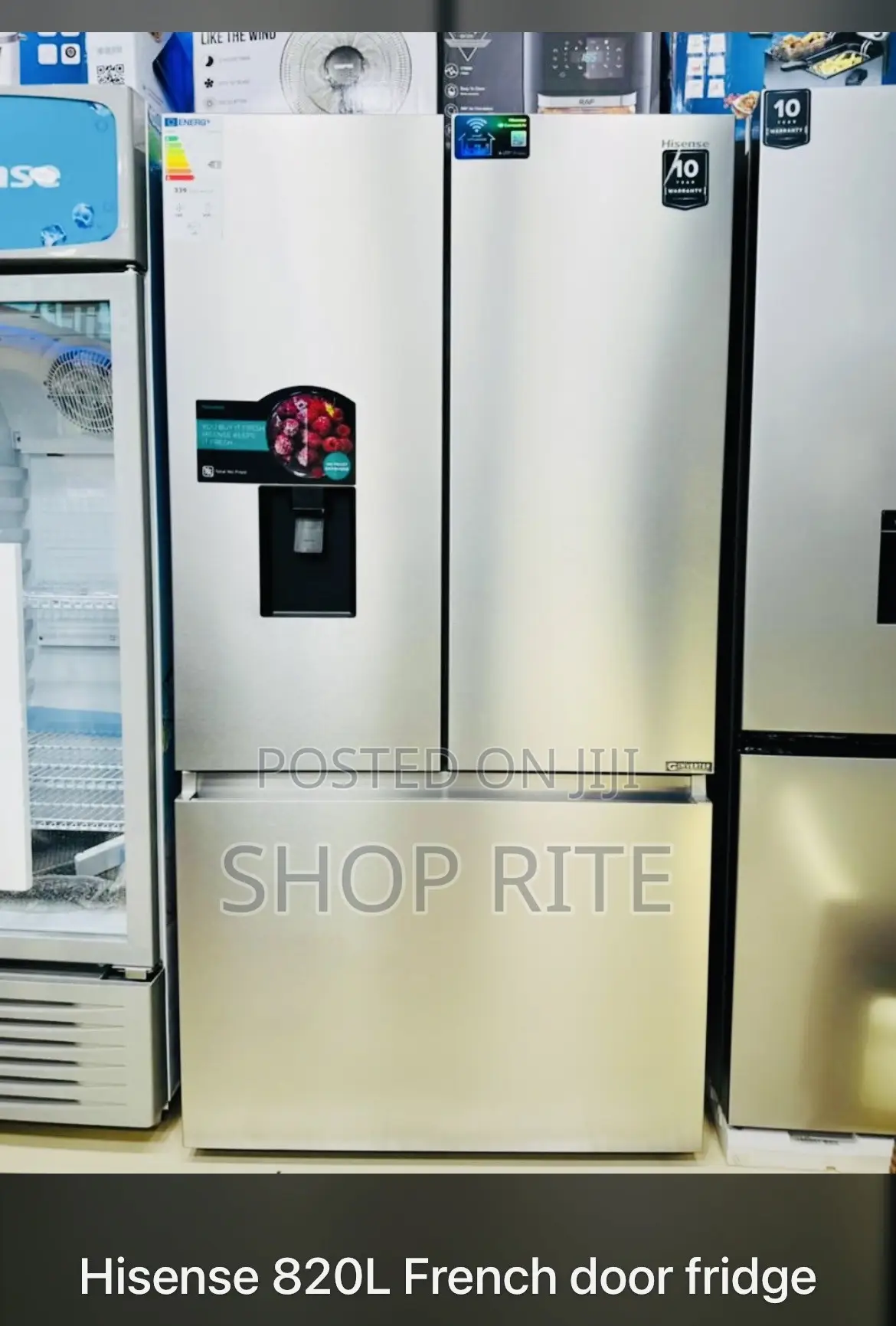 HISENSE 820 Liters Double Door Side by Side With Drawer and WiFi
