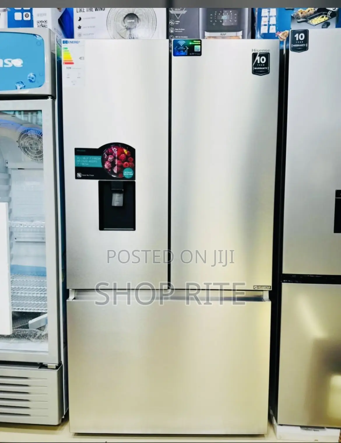 HISENSE 820 Liters Double Door Side by Side With Drawer and WiFi