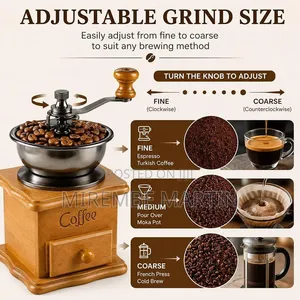 A Vintage Manual Wooden Coffee Grinder