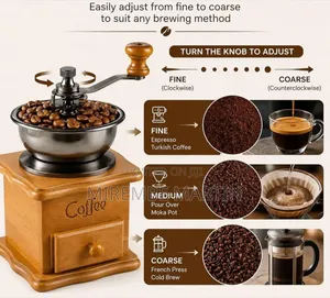 A Vintage Manual Wooden Coffee Grinder