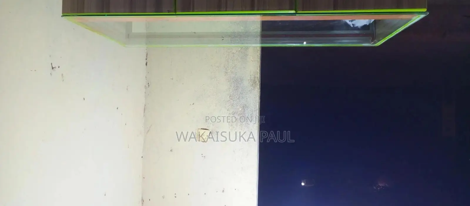 Counter With Top Glass and Made of Boards