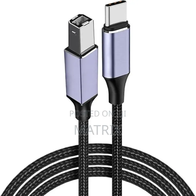 USB B to USB C Printer Cable, Nylon Compatible With MacBook Pro