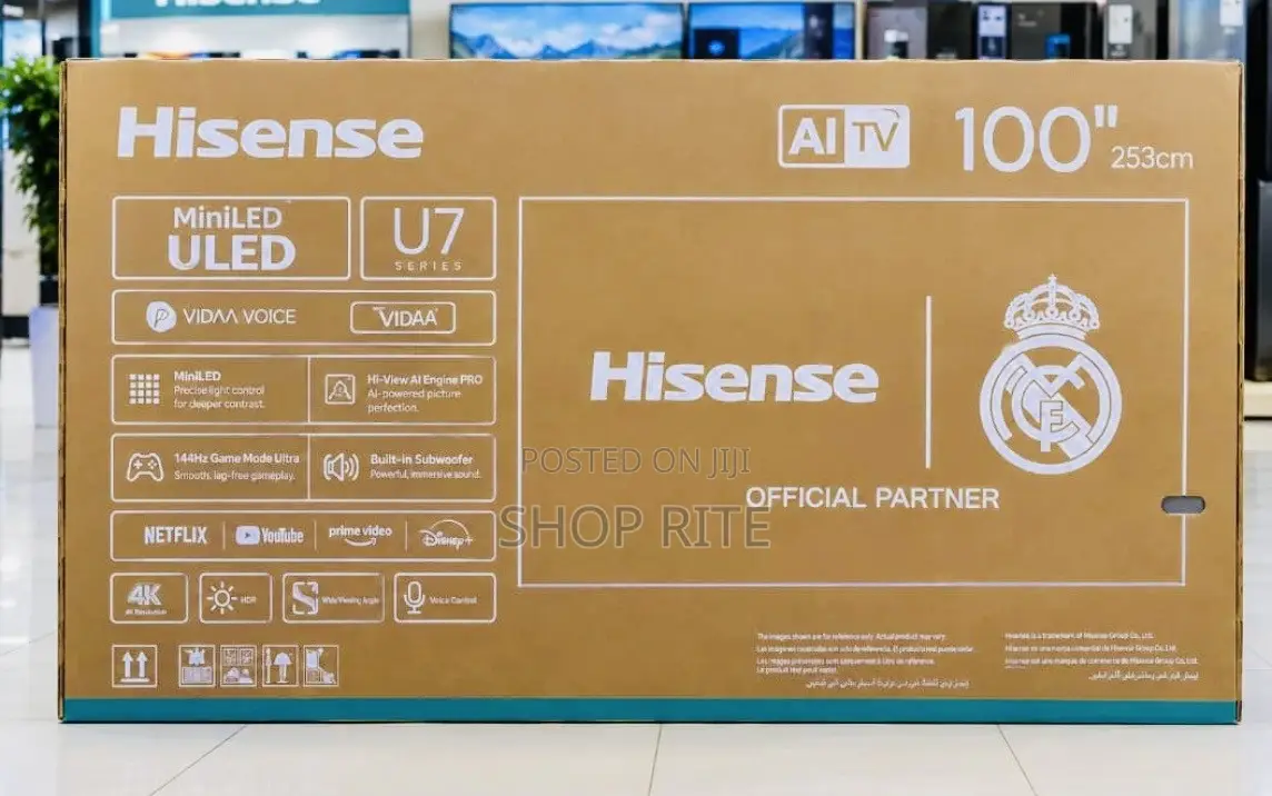 Hisense 100 Inches Mini Led Uled U7 Series Ai TV