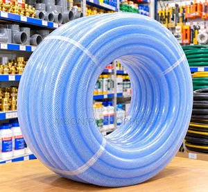 Reinforced PVC Braided Flexible Water Hose Heavy-Duty Clear Blue Hose
