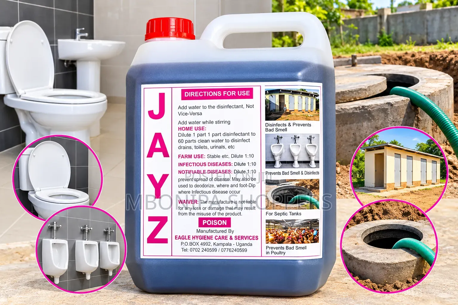 JAYZ Toilet Septic Tank Disinfectant – Odour Control Deodorizer
