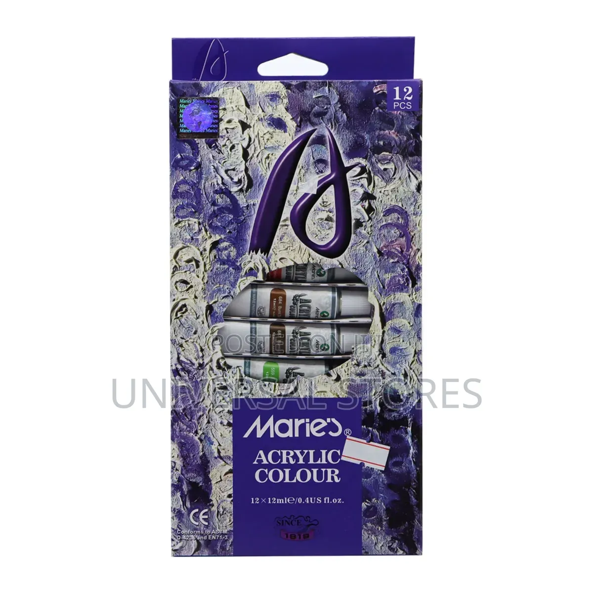 Maries Acrylic Color 12ml Pack of 12 Color