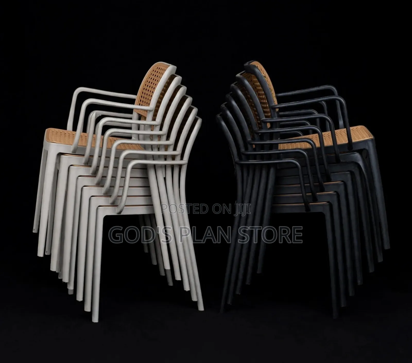 Gray Cane -Popping Plastic Chairs Plastic Chairs