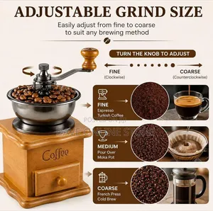 Vintage Wooden Manual Coffee Grinder: