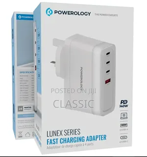 Powerology Lunex Series 140W Fast-Charging Adapter