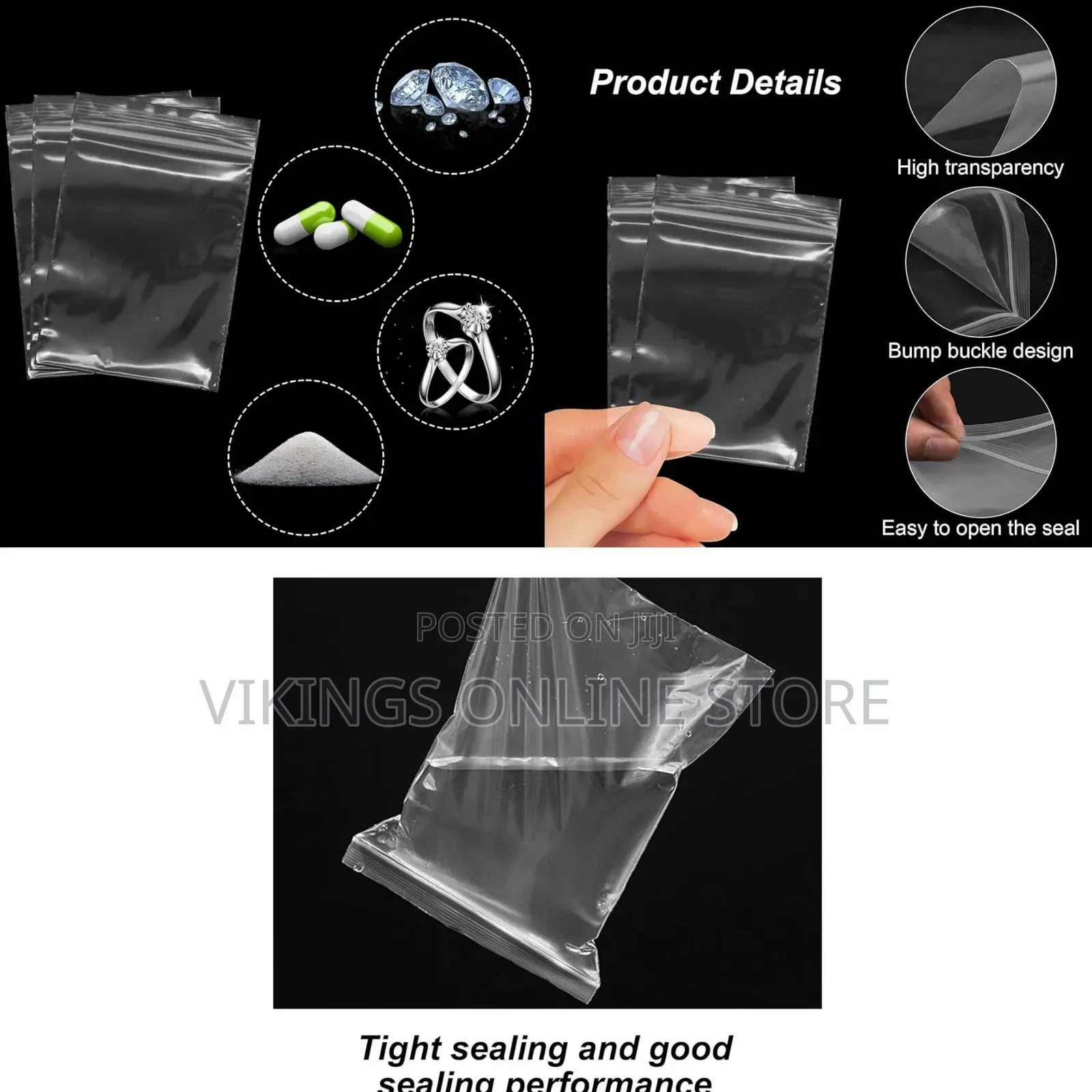 100pc Small Transparent Poly Zip-Lock Bags for Organizing and Packing