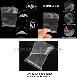100pc Small Transparent Poly Zip-Lock Bags for Organizing and Packing