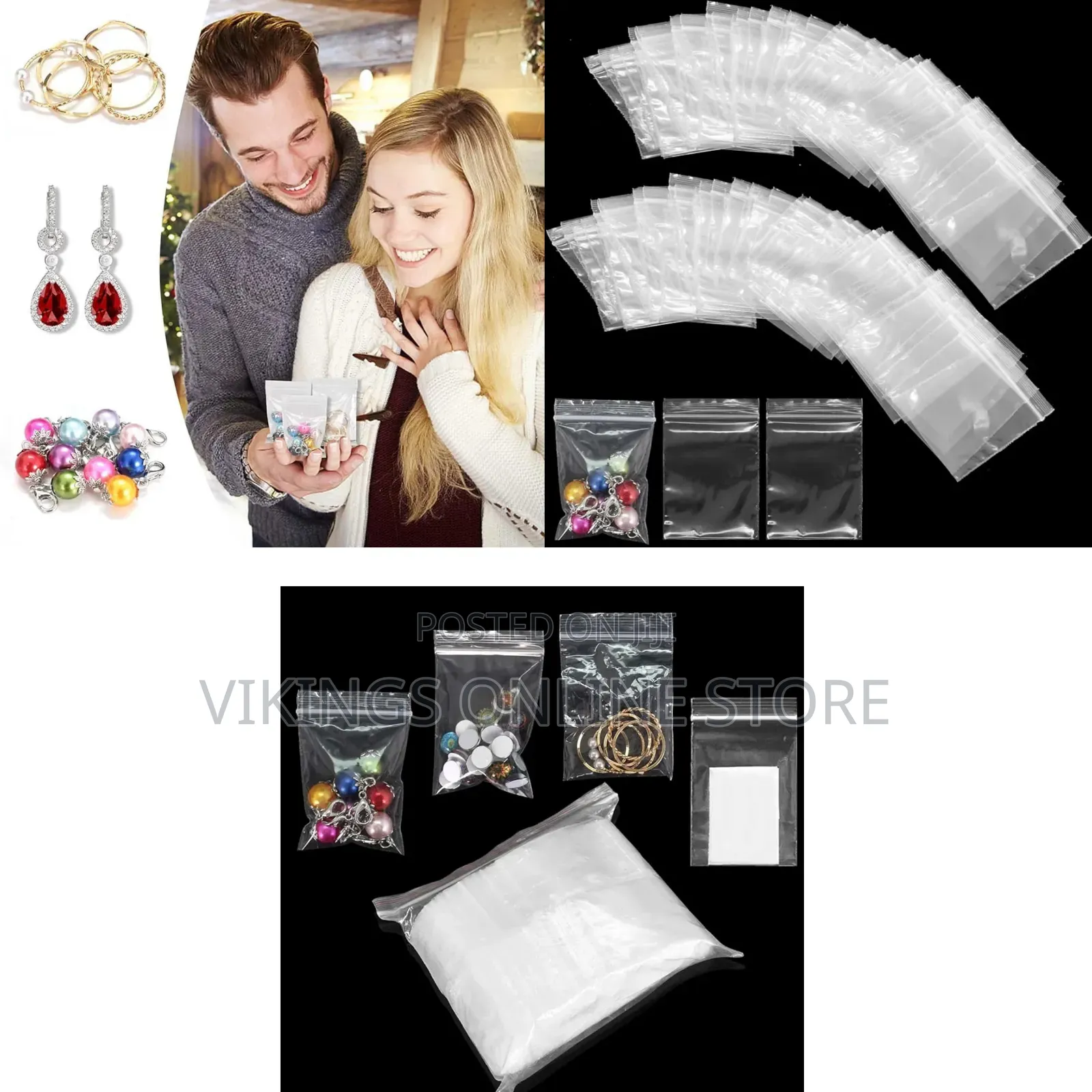 100pc Small Transparent Poly Zip-Lock Bags for Organizing and Packing