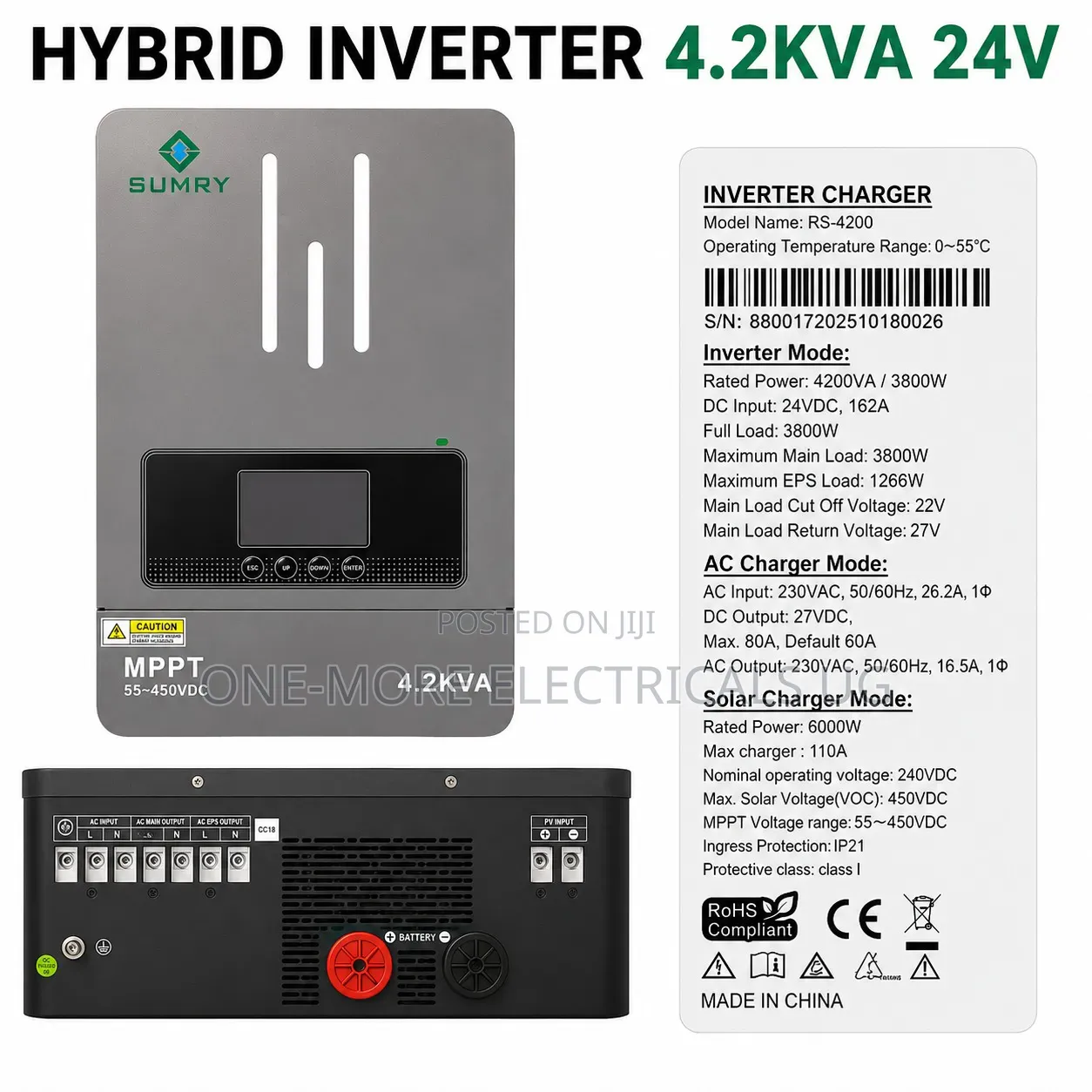 Hybrid Inverter Charger 4.2kva/24v