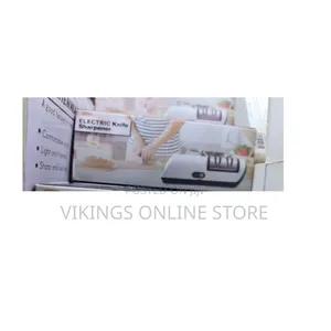 Cordless, USB-rechargeable Electric Knife Sharpener With a White Body