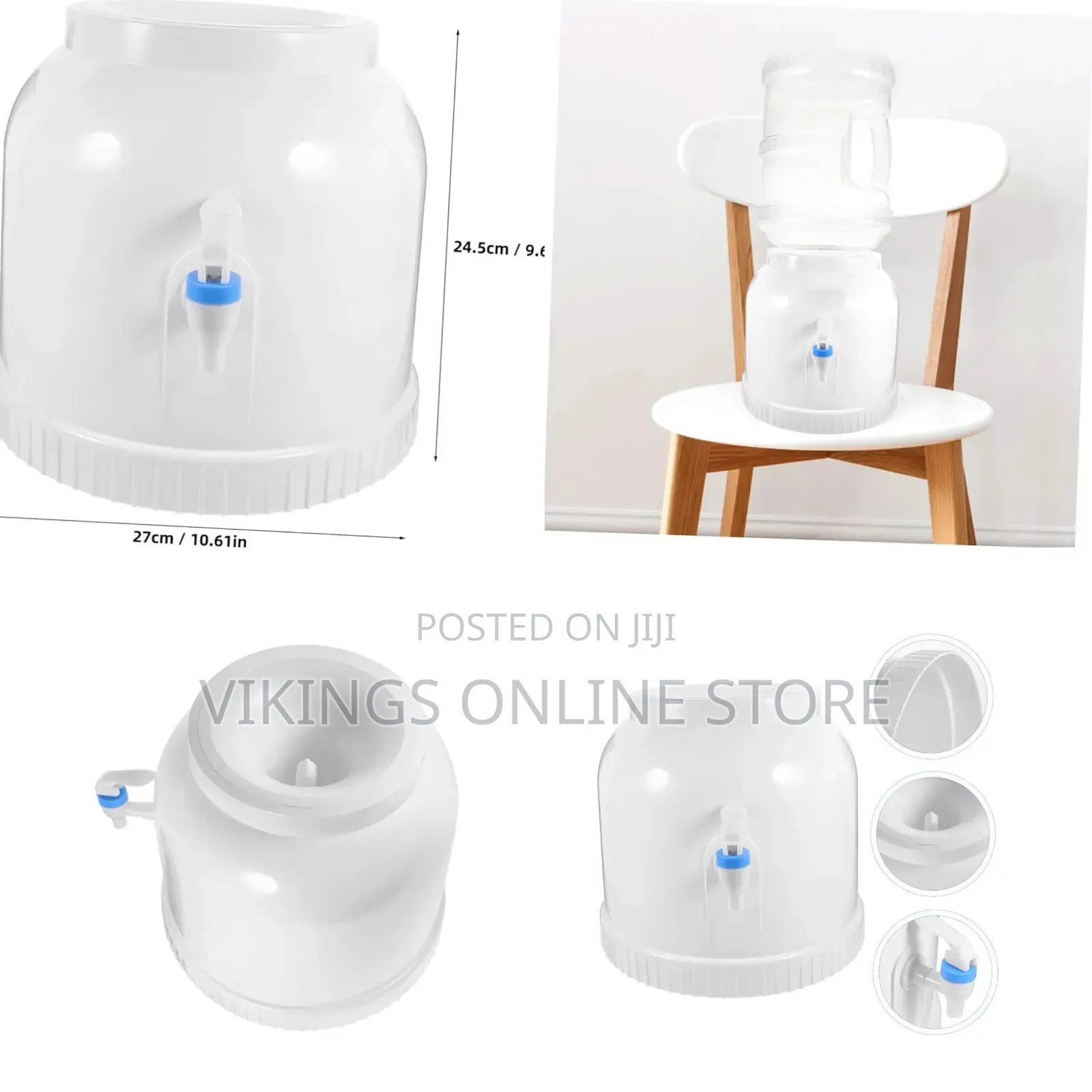 White Plastic Desktop Water Dispenser Stand and Bucket Rack