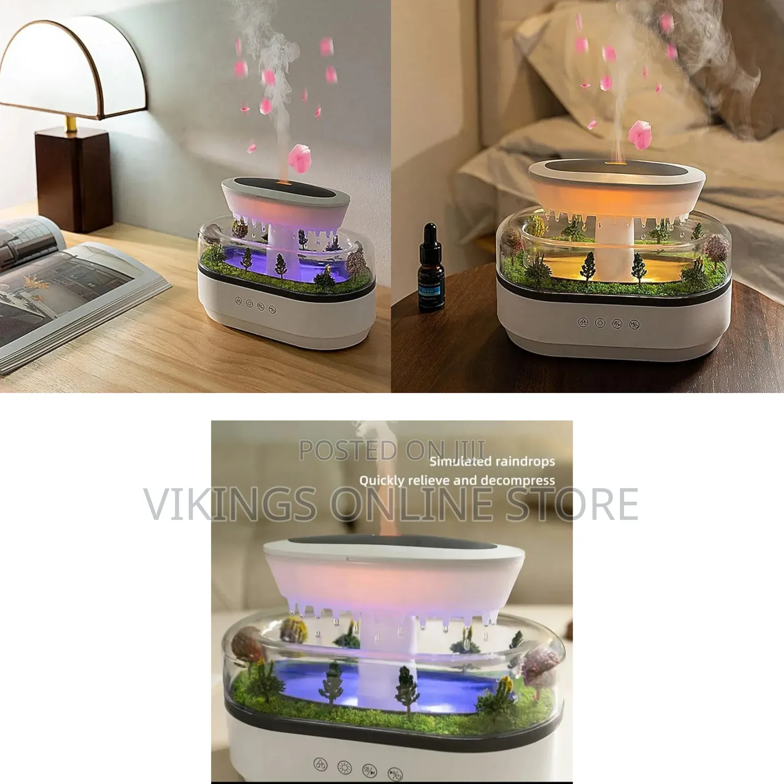 Raindrop Humidifier Aroma Diffuser With Soothing Rain Sounds