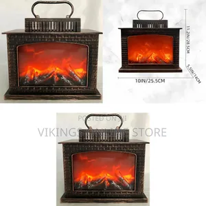 Portable LED Tabletop Fireplace Lantern