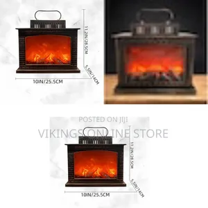 Portable LED Tabletop Fireplace Lantern