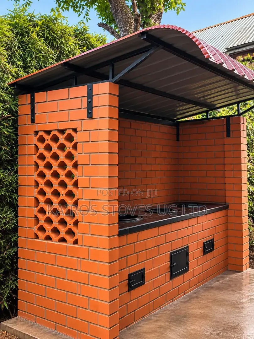 Outdoor Brick Kitchen With Energy Saving Cooking Stoves
