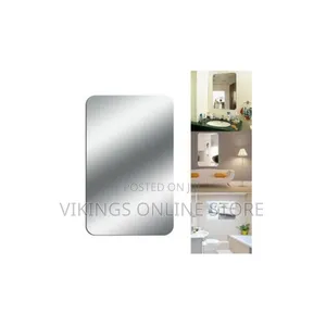 Frameless Self-Adhesive Mirror Tile Features Smooth Rounded Corners