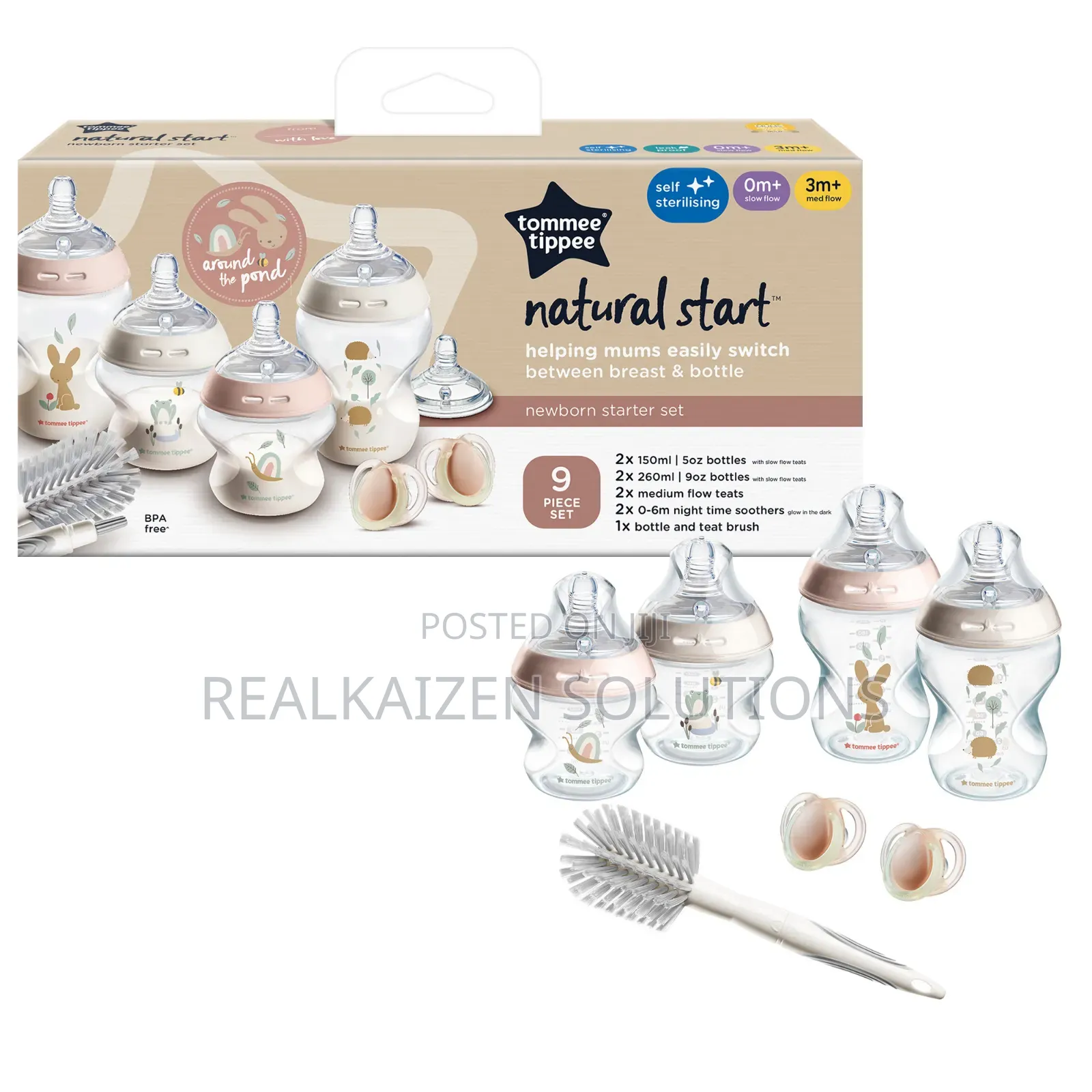 UK TOMMEE TIPPEE Closer to Nature Newborn Starter Set 9Pc