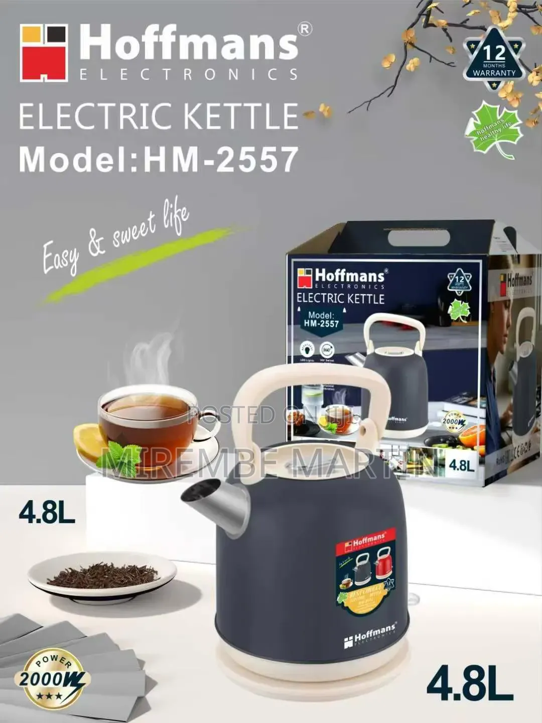 Hoffmans Electronics Electric Kettle (Model: HM-2557